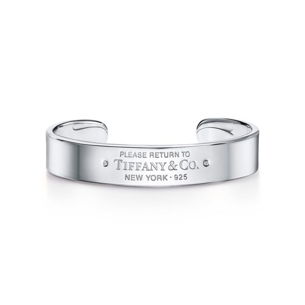 Manchette étroite Return to Tiffany en argent 925 millièmes et diamants Small Tiffany & Co.
