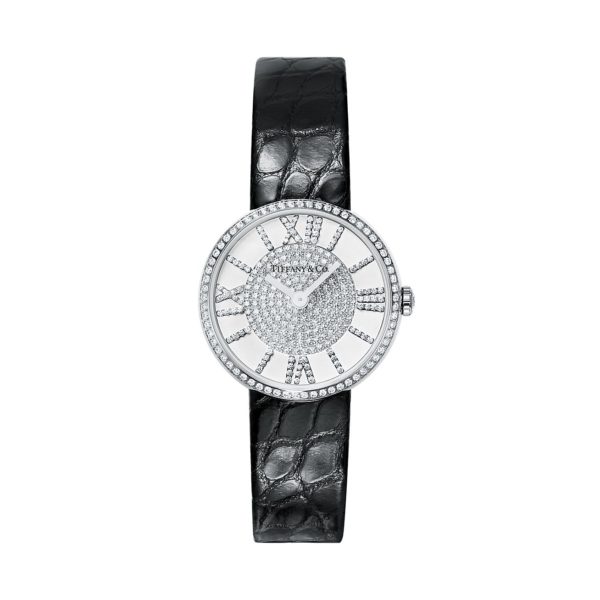 Montre pour femme Atlas 2 Aiguilles 24 mm, acier inoxydable, pavé de diamants Tiffany & Co.