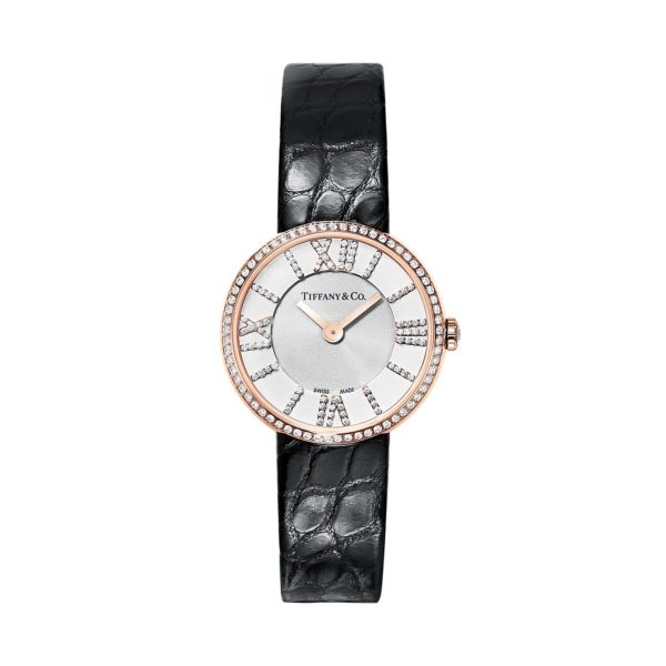 Montre pour femme Atlas 2 Aiguilles 24 mm en or rose 18 cts et diamants Tiffany & Co.