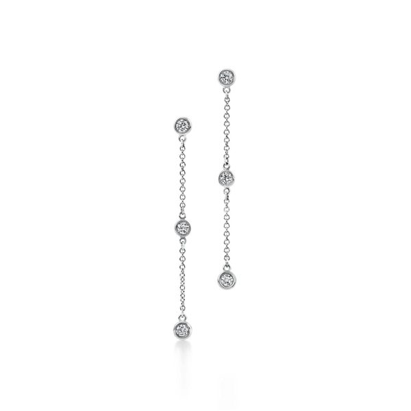 Pendants d’oreilles Diamonds by the Yard par Elsa Peretti en platine 950 mil Tiffany & Co.