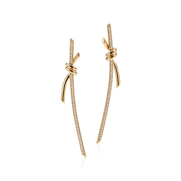 Pendants d’oreilles Tiffany Knot en or jaune 18 carats et diamants Tiffany & Co.