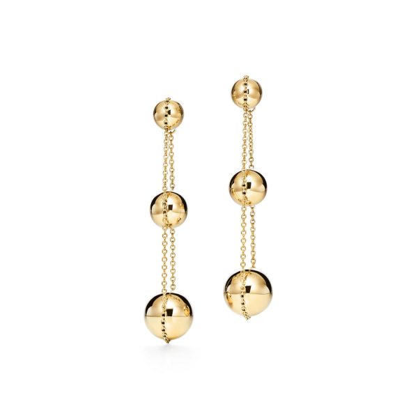 Pendants d’oreilles Triple Ball Tiffany HardWear en or 18 carats Tiffany & Co.