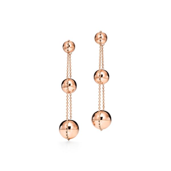 Pendants d’oreilles Triple Tiffany HardWear en or rose 18 carats Tiffany & Co.
