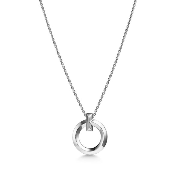 Pendentif Cercle T1 Tiffany T en or blanc Small Tiffany & Co.