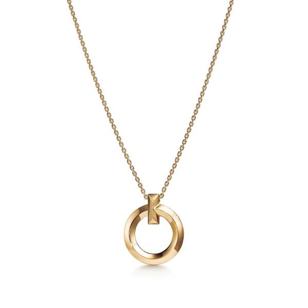 Pendentif Cercle T1 Tiffany T en or jaune 18 carats Small Tiffany & Co.
