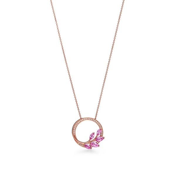 Pendentif Cercle Tiffany Victoria motif vigne avec diamants et saphirs roses Tiffany & Co.