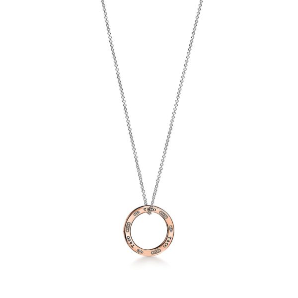 Pendentif Cercles Tiffany 1837 en argent 925 millièmes et or rose Tiffany & Co.