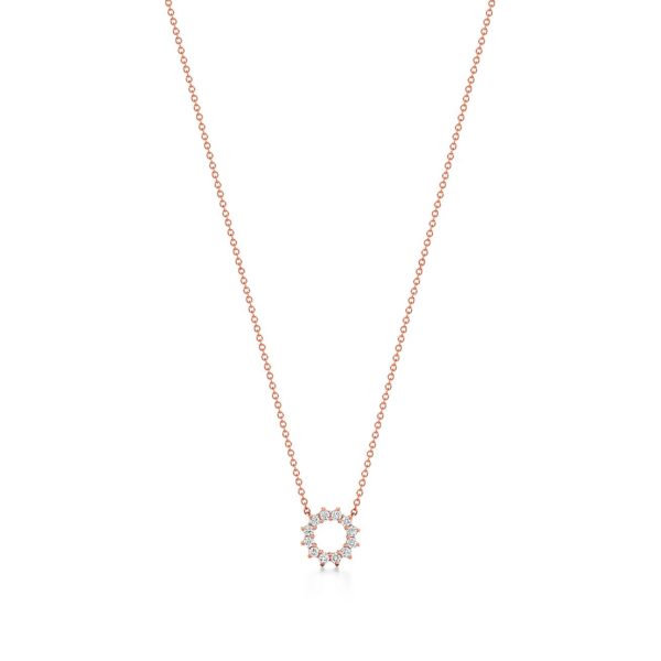 Pendentif Open Circle en or rose 18 carats et diamants Mini Tiffany & Co.