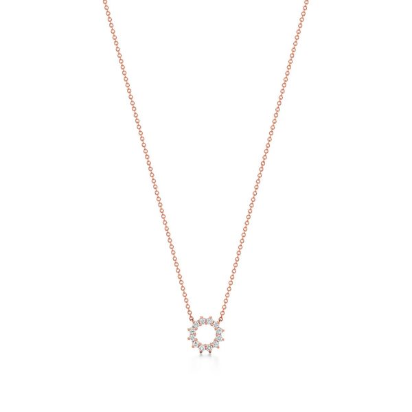 Pendentif Open Circle en or rose 18 carats et diamants Mini Tiffany & Co.