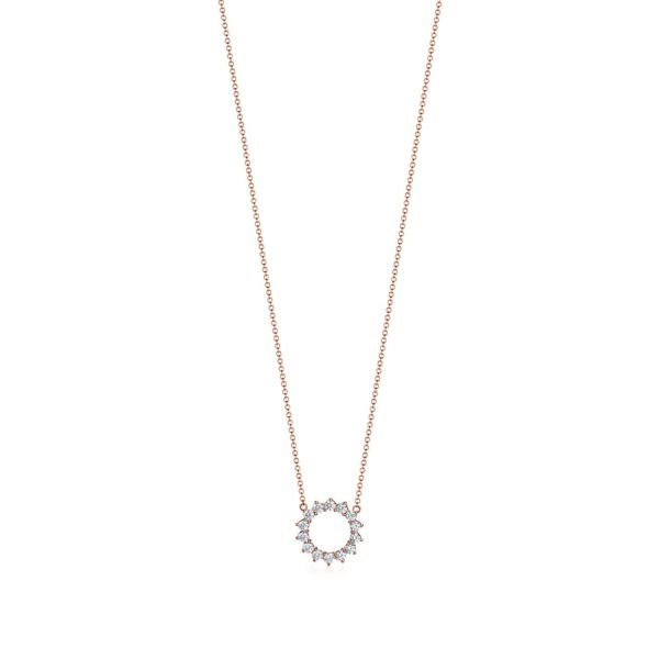 Pendentif Open Circle en or rose 18 carats et diamants Small Tiffany & Co.