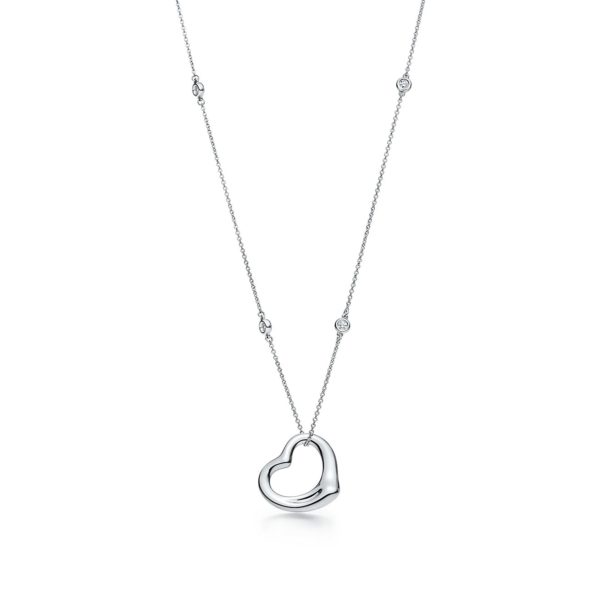Pendentif Open Heart Diamonds by the Yard Elsa Peretti en argent 925 mil Tiffany & Co.