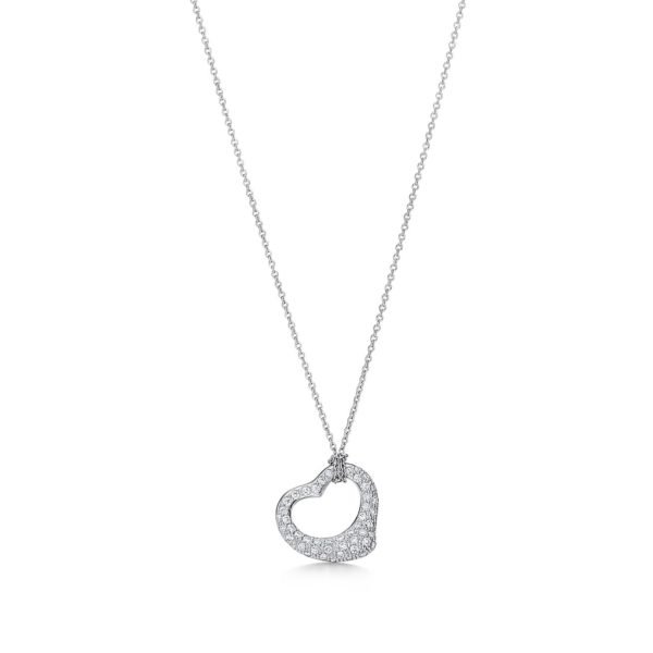 Pendentif Open Heart Elsa Peretti en platine Plusieurs tailles au choix – Size 16 mm Tiffany & Co.