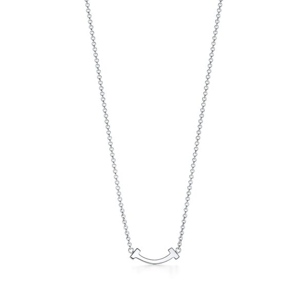 Pendentif Smile Tiffany T en or blanc 18 carats Mini Tiffany & Co.