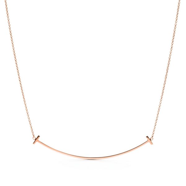 Pendentif Smile Tiffany T en or rose 18 carats Large Tiffany & Co.