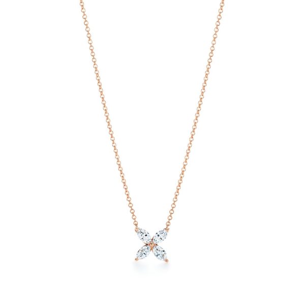 Pendentif Tiffany Victoria en or rose 18 carats et diamants Medium Tiffany & Co.