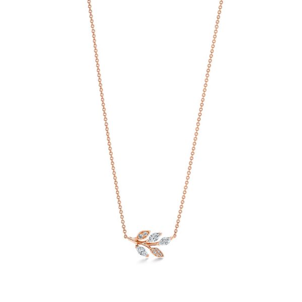 Pendentif Tiffany Victoria motif rameau en or rose 18 carats et diamants Tiffany & Co.