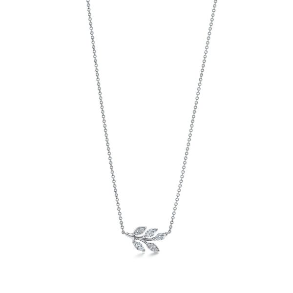 Pendentif Tiffany Victoria motif rameau en platine 950 millièmes et diamants Tiffany & Co.