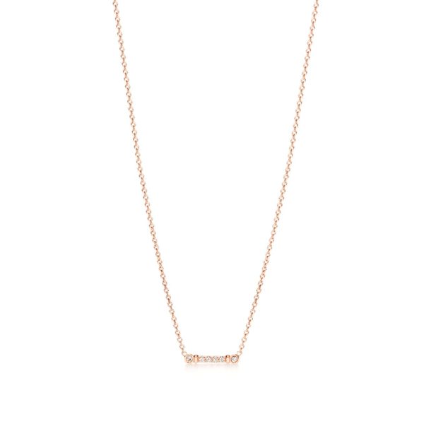Pendentif Tige Fleur de Lis Tiffany en or rose 18 carats et diamants Tiffany & Co.