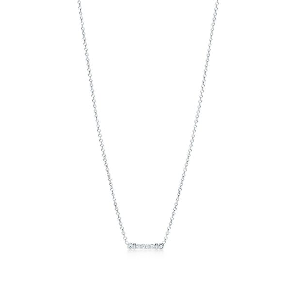 Pendentif Tige Fleur de Lis Tiffany en platine 950 millièmes et diamants Tiffany & Co.