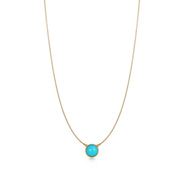 Pendentif Turquoise Color by the Yard par Elsa Peretti en or jaune 18 carats Tiffany & Co.