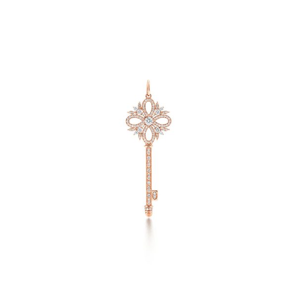 Pendentif clé Tiffany Victoria en or rose 18 carats Diamants Medium Tiffany & Co.