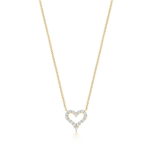 Pendentif en or rose 18 carats et diamants, Tiffany Hearts. Mini Tiffany & Co.