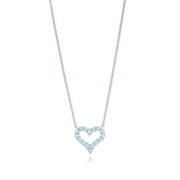 Pendentif en platine et diamants, Tiffany Hearts. Mini Tiffany & Co.