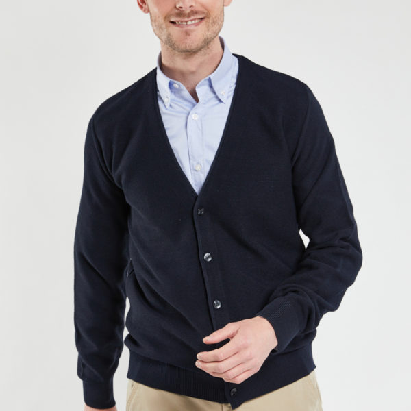 BERAC Cardigan boutonné Bérac – laine mérinos et acrylique Homme 325 AMIRAL 4XL