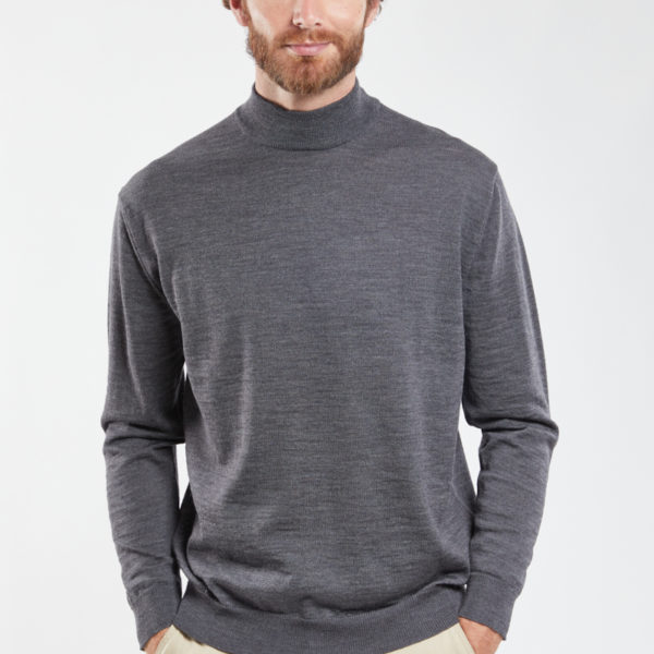 BERAC Pul col montant Bérac - laine mérinos Homme 182 ANTHRACITE 3XL