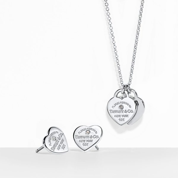 Return to Tiffany: Parure collier et boucles d’oreilles en argent avec diamants Tiffany & Co.