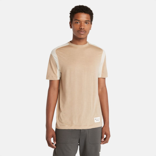 T-shirt Timberland X Icebreaker Zoneknit En Maille De Laine Mérinos Pour Homme En Beige Beige, Taille XXL