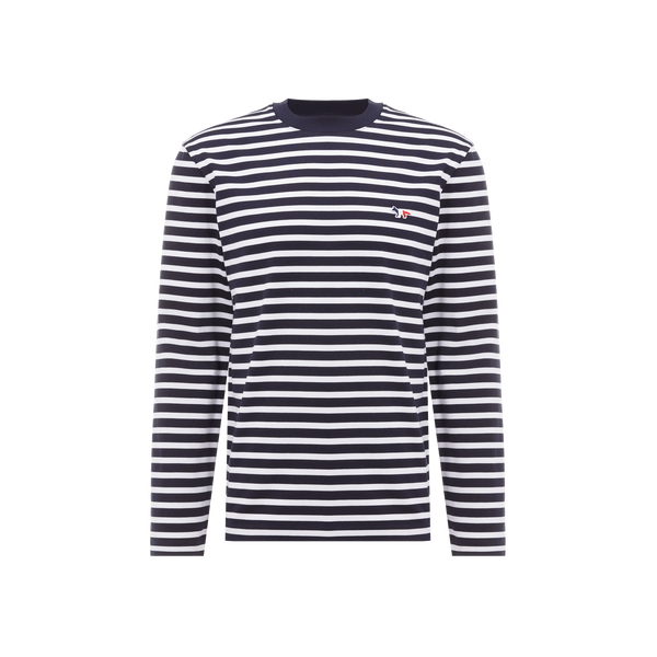 T-shirt manches longues rayé en coton – Maison Kitsuné