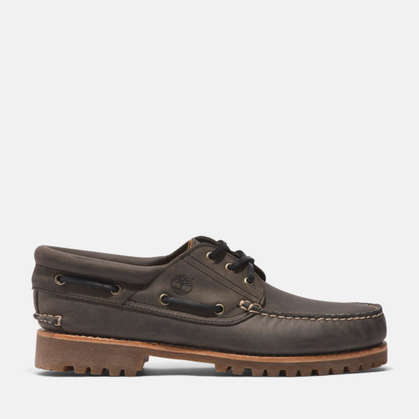 Timberland Chaussure Bateau Cousue Main À 3 Œillets Et Semelle Crantée Pour Homme En Gris Gris