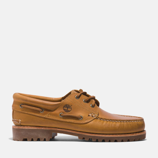 Timberland Chaussure Bateau Cousue Main À 3 Œillets Et Semelle Crantée Pour Homme En Jaune Jaune