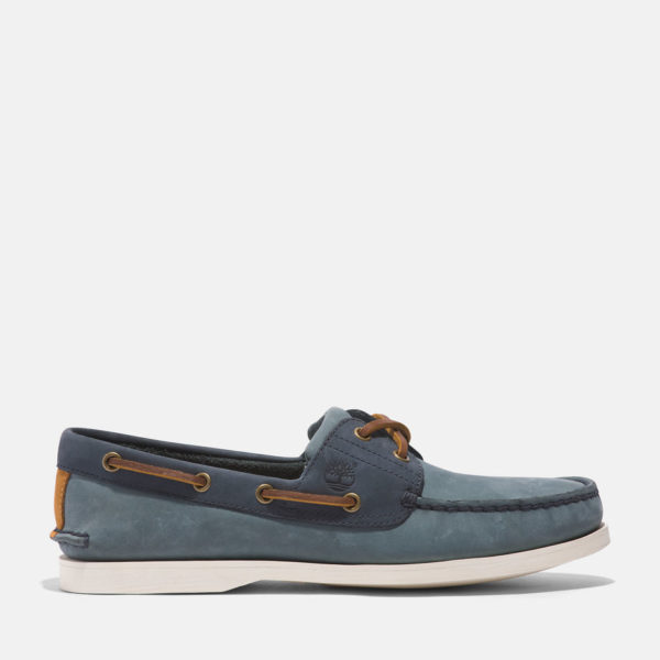 Timberland Chaussures Bateau Classique En Cuir Pour Homme En Bleu Moyen Bleu, Taille 47.5