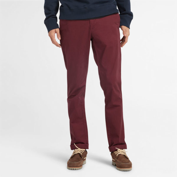 Timberland Pantalon Chino Stretch Sargent Lake Pour Homme En Bordeaux Bordeaux, Taille 42 x 34