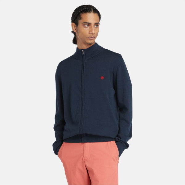 Timberland Pull Zippé En Coton Williams River Pour Homme En Bleu Marine Bleu Marine, Taille XXL