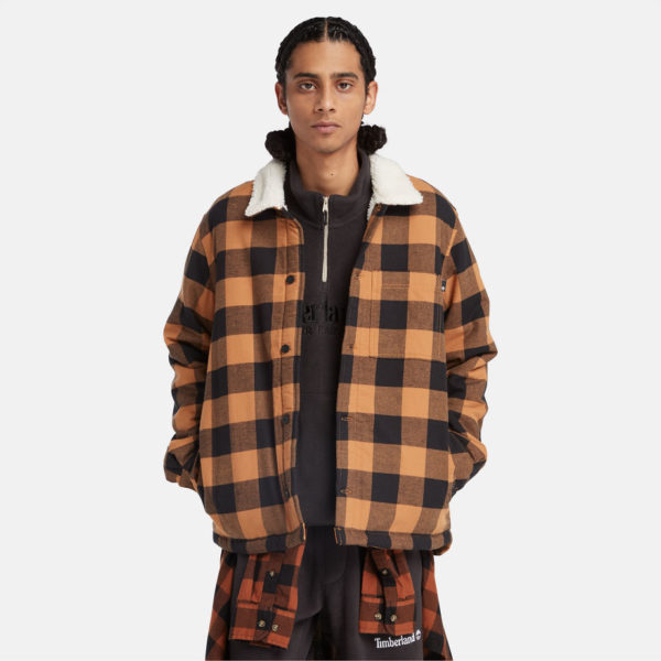 Timberland Surchemise À Carreaux Doublée En Polaire Buffalo Pour Homme En Jaune Foncé Jaune