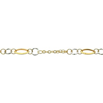 Bracelets Brillaxis  Bracelet  bicolore motifs ovales ronds 18K