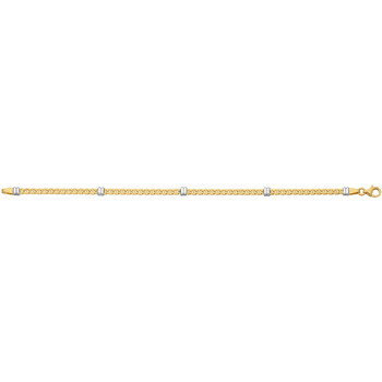 Bracelets Brillaxis  Bracelet maille marine or jaune motifs or blanc