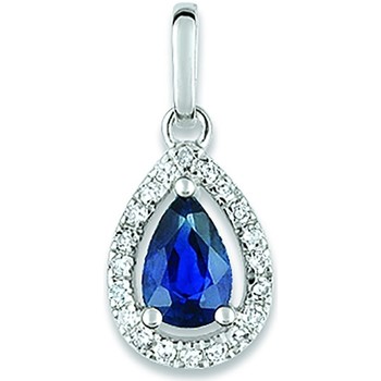 Pendentifs Brillaxis  Pendentif  saphir poire et diamants 18 K