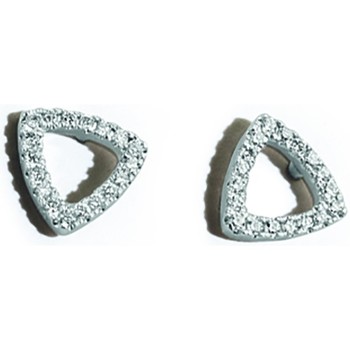 Boucles oreilles Brillaxis  Boucles d’oreilles or blanc diamants triangle