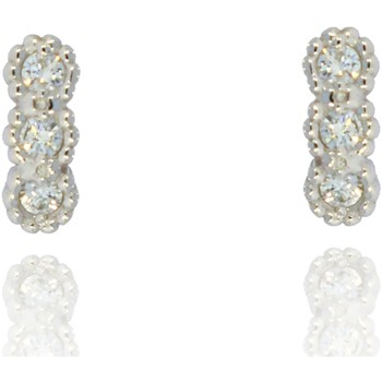 Boucles oreilles Brillaxis  Boucles d’oreilles  or trilogie diamant