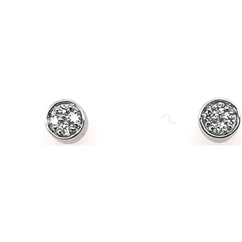 Boucles oreilles Brillaxis  Boucles d’oreilles or blanc diamants pavé