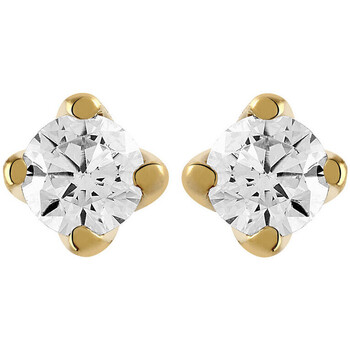 Boucles oreilles Brillaxis  Boucles d’oreilles  puces diamants or jaune  0.16 ct