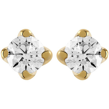 Boucles oreilles Brillaxis  Boucles d’oreilles  puces diamants or jaune  0.16 ct