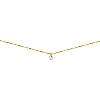 Collier Brillaxis  Collier  solitaire diamant griffes or jaune  0.15 ct