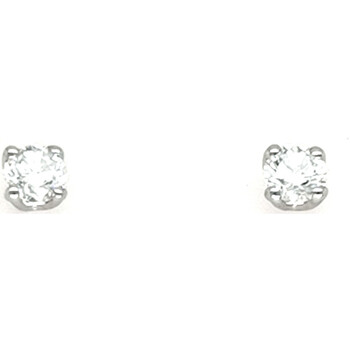 Boucles oreilles Brillaxis  Puces diamants  or blanc 18 carats  0.20 ct