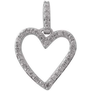 Pendentifs Brillaxis  Pendentif  or blanc diamant coeur ajouré