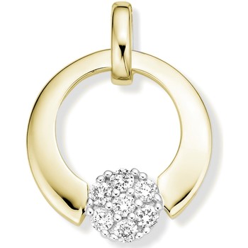 Pendentifs Brillaxis  Pendentif  cercle or jaune diamants